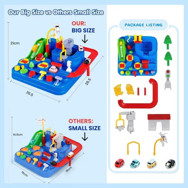 Interactive Car Adventure Rescue Track Set - Educational STEM Toy for Kids