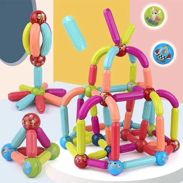 Magnetic Sticks and Balls Building Blocks Educational STEM Learning Toy Set