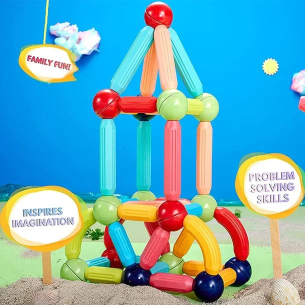 Magnetic Sticks and Balls Building Blocks Educational STEM Learning Toy Set