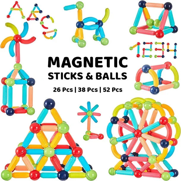 Magnetic Sticks and Balls Building Blocks Educational STEM Learning Toy Set