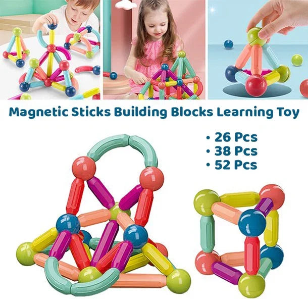 Magnetic Sticks and Balls Building Blocks Educational STEM Learning Toy Set