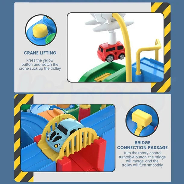 Interactive Car Adventure Rescue Track Set - Educational STEM Toy for Kids