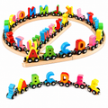 Kiddleo Wooden Magnetic ABC Train | Educational Alphabet Learning Toy for Kids