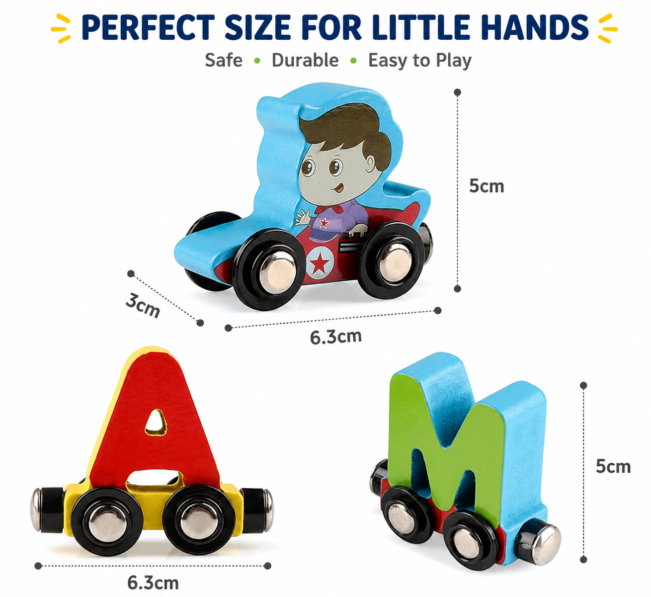 Kiddleo Wooden Magnetic ABC Train | Educational Alphabet Learning Toy for Kids