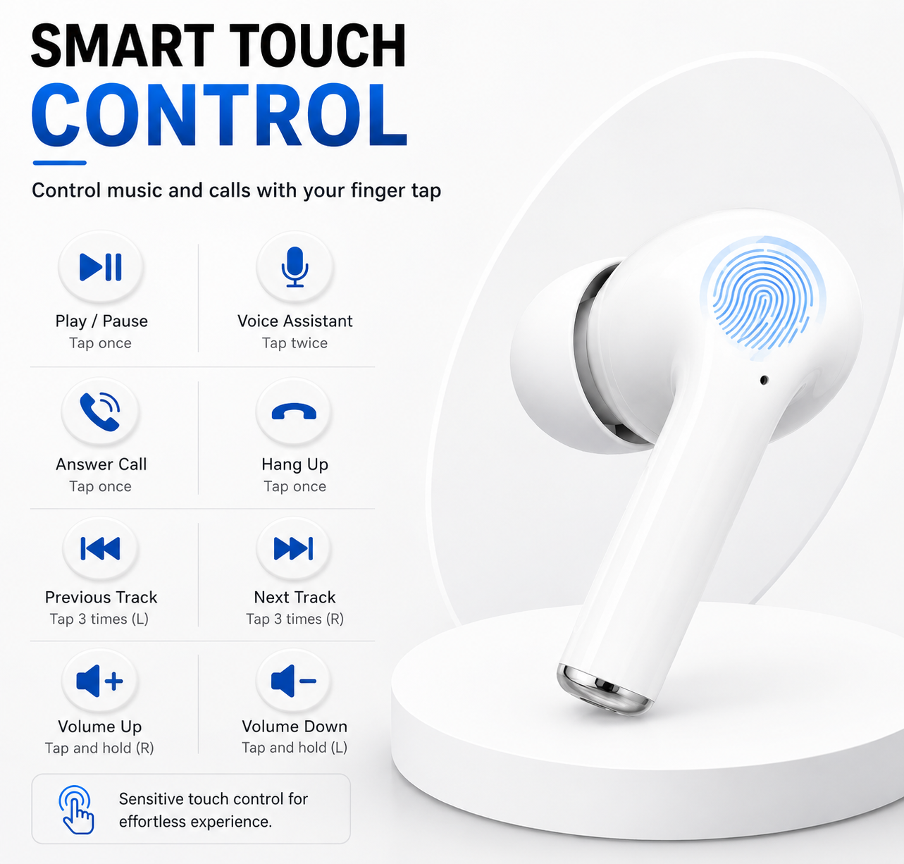 AirPro 2nd Gen Wireless Earbuds – Deep Bass, Touch Control & Fast Charging