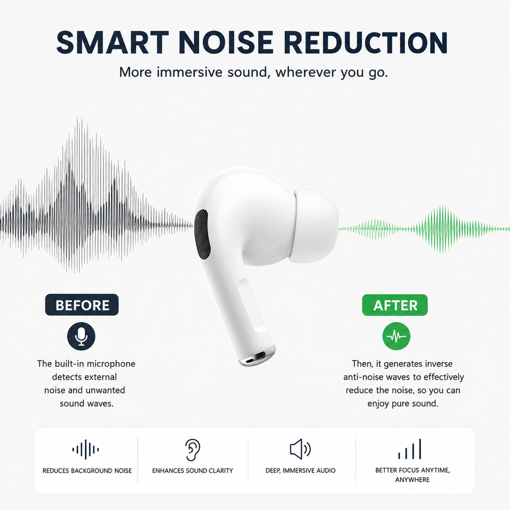 AirPro 2nd Gen Wireless Earbuds – Deep Bass, Touch Control & Fast Charging