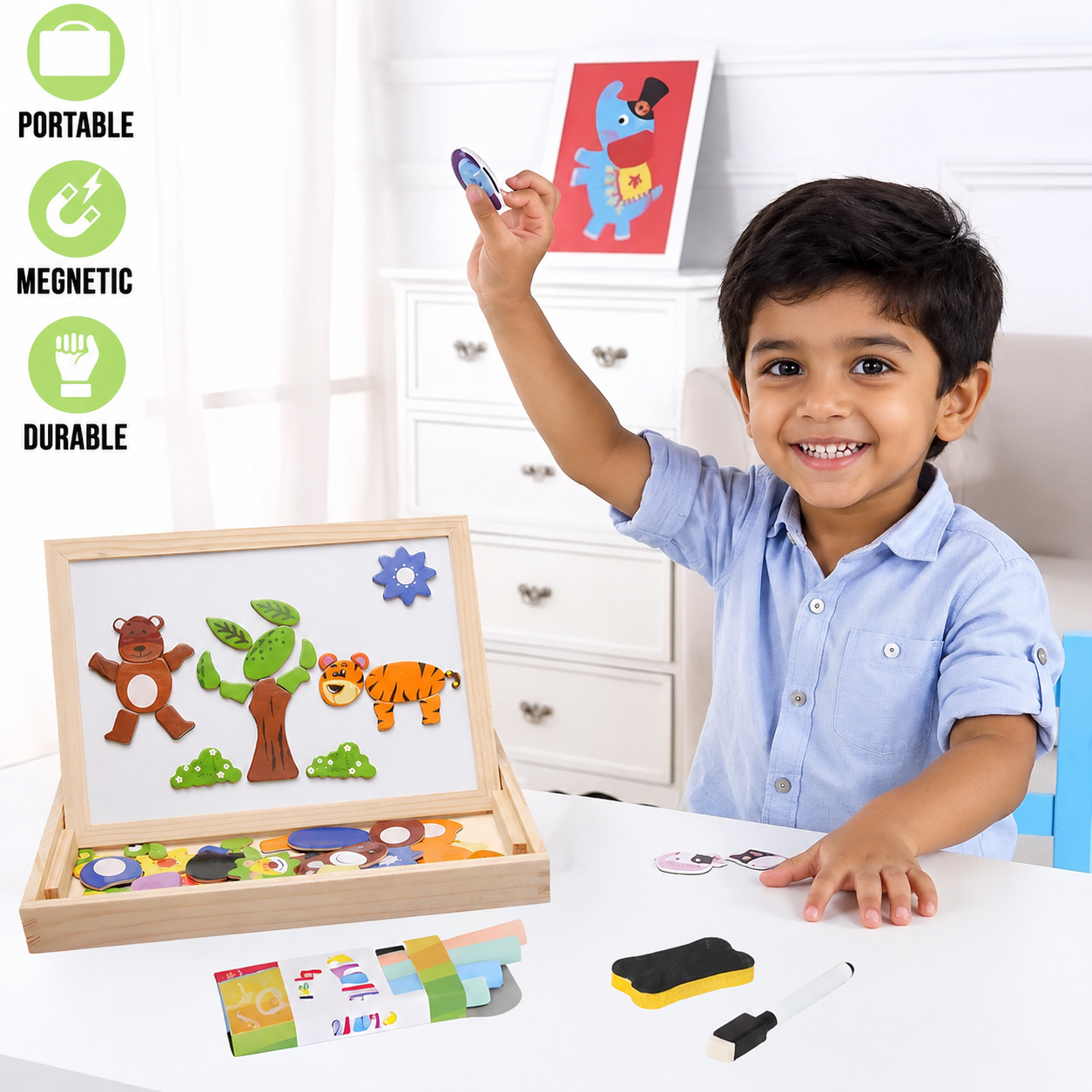 Kiddleo 2-in-1 Magnetic Montessori Learning Board