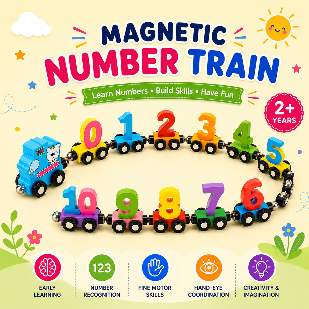 Kiddleo Magnetic Number Train Set