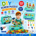 Kiddleo Montessori DIY Tool Kit – 224 Piece Creative Building Set