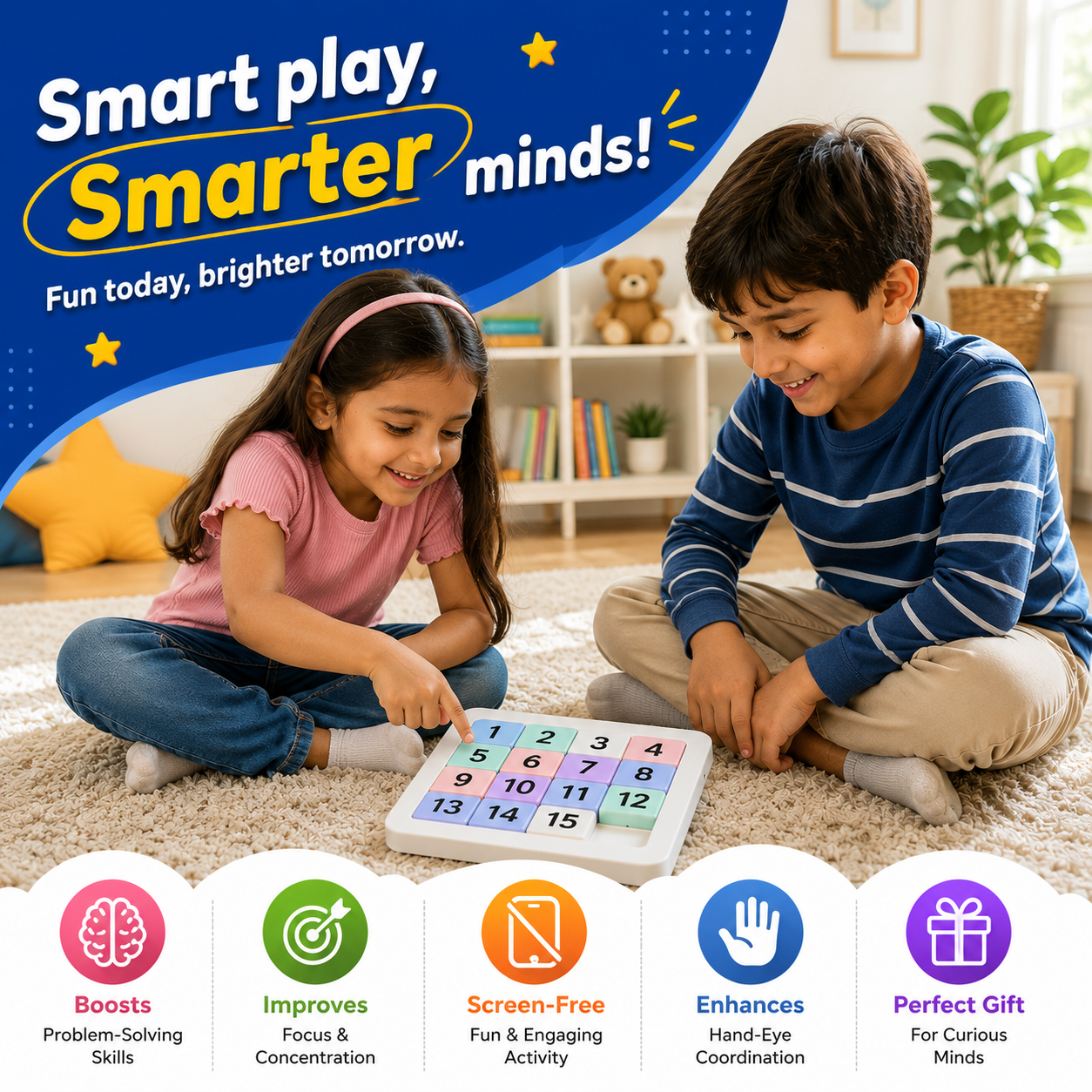Kiddleo™ NumoShift – Smart Sliding Puzzle