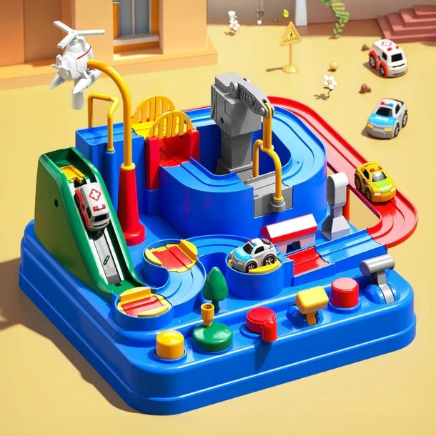 Interactive Car Adventure Rescue Track Set - Educational STEM Toy for Kids